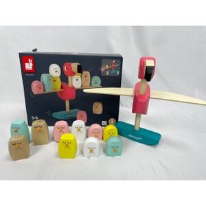 Janod Zigolos Balancing‎ Game Flamingo Bird Toy Wood Complete